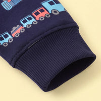 Boys Navy Blue Graphic Long Sleeve Sweatshirt Sweatshirts & Hoodies