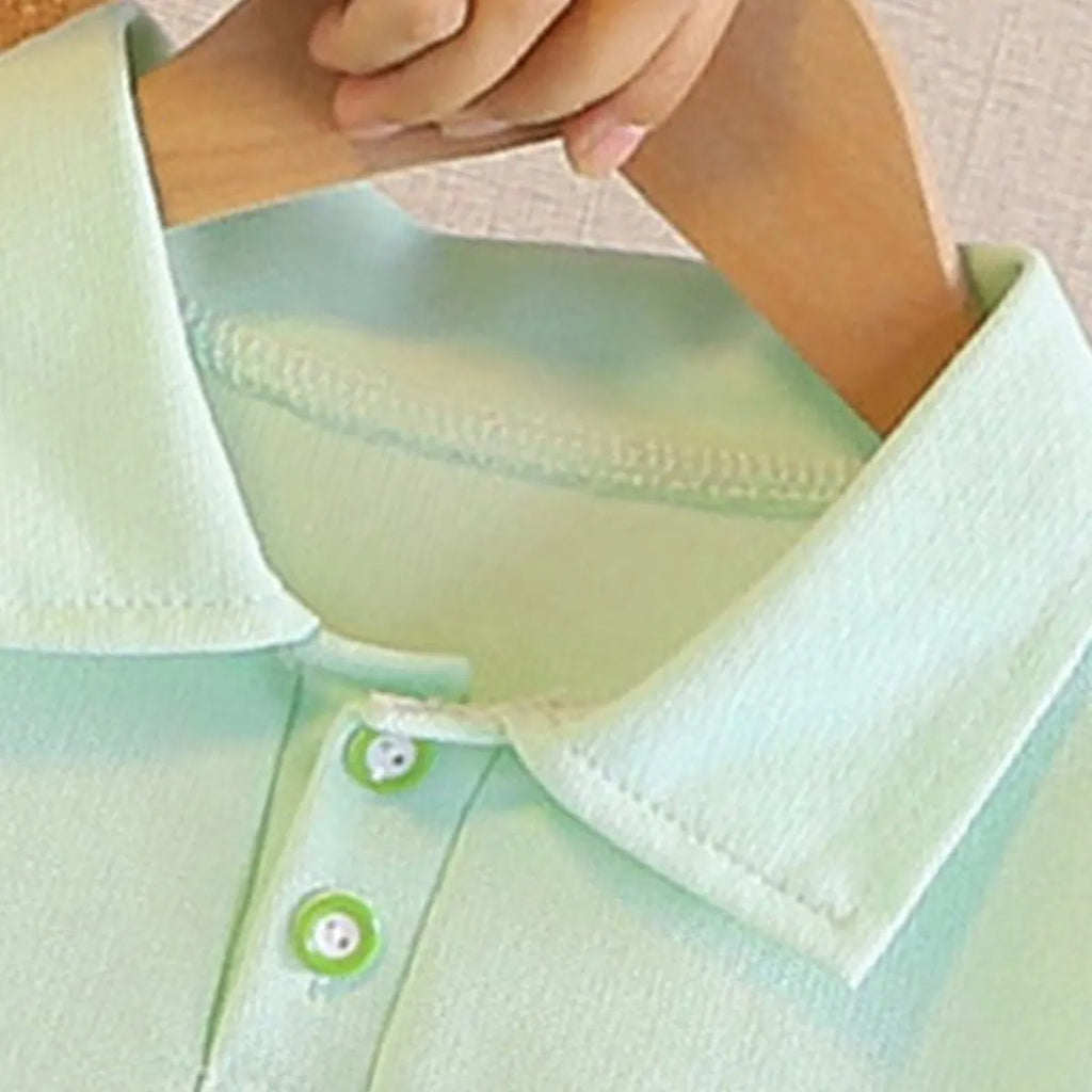 Boys Lime Green Graphics Printed Polo T-Shirt With Shorts Co-ord Sets Sets