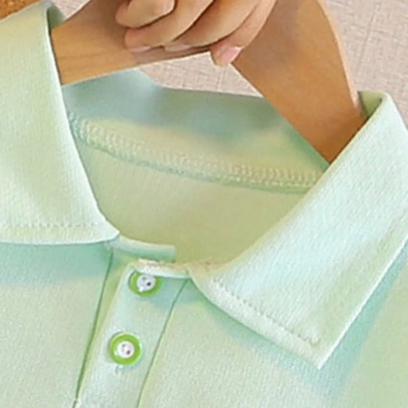 Boys Lime Green Graphics Printed Polo T-Shirt With Shorts Co-ord Sets Sets