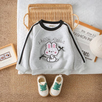 Girls Grey Rabbit Printed Sweatshirt With Pants Set 2 pc. Sets