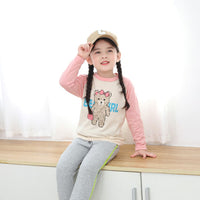 Girls Printed Raglan Sleeves T-Shirt Tshirts   