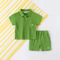 Boys Green Polo T-Shirt With Shorts Co-ord Sets Sets Green 1-2 Y