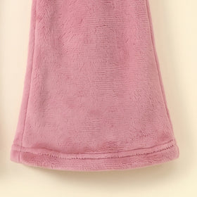 Girls Pink Colorblocked Fleece Hooded Sweatshirt & Pants Sets Sets