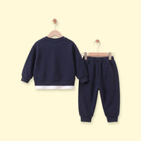 Boys Navy Blue Embroidered Sweatshirt & Joggers Sets 2 pc. Sets