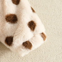 Girls Brown Polka Dot Print Polar Fleece Hooded Jacket Coats & Jackets