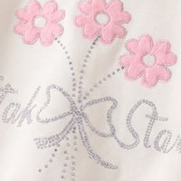 Girls Cream Embellished Sweatshirt & Pants Sets Sets