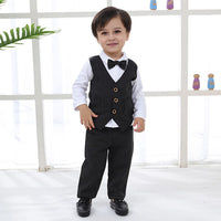 Boys Long Sleeve Jacket Mock Shirt With Trousers Set 2 pc. Sets Black 1-2 Y 