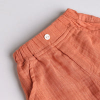 Boys Orange Embroidered Short Sleeve Shirt With Elasticated Shorts Sets 2 pc. Sets