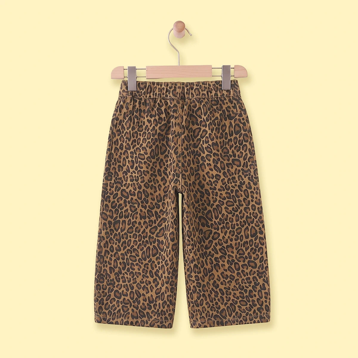 Girls Brown Animal Print Elasticated Pants Pants