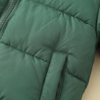 Boys Green Bear Ear On Hood Zip-up Puffer Jacket Coats & Jackets