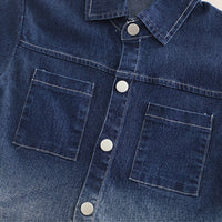 Boys Blue Short Sleeve Denim Shirt With Printed T-Shirt And Shorts Sets 3 pc. Sets