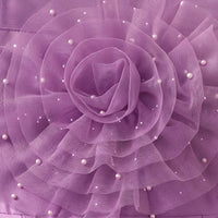 Girls Purple Floral Applique Sleeveless High-Low Party Dress Party Dresses