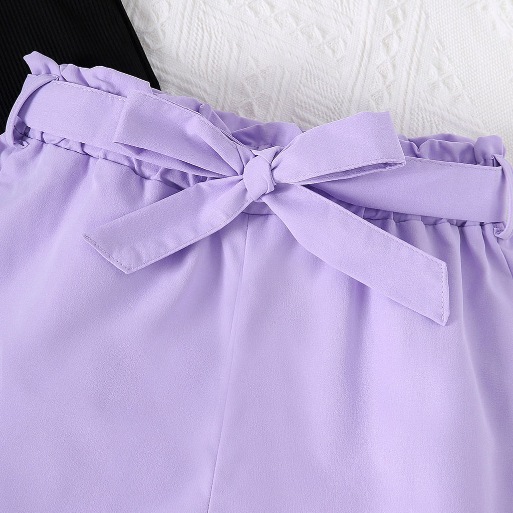 Girls Purple Heart Print Top With Shorts Set 2 pc. Sets