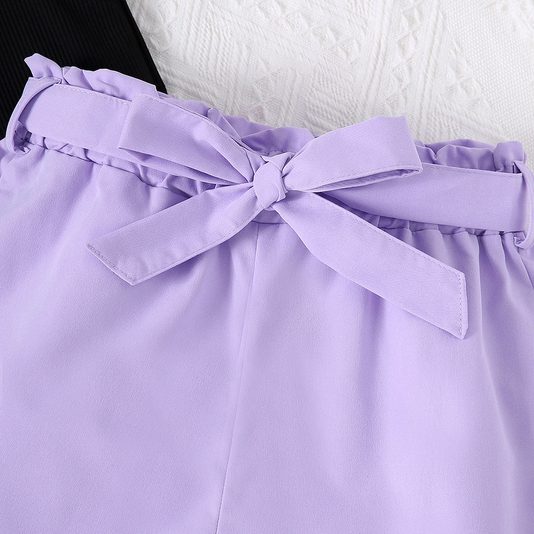 Girls Purple Heart Print Top With Shorts Set 2 pc. Sets