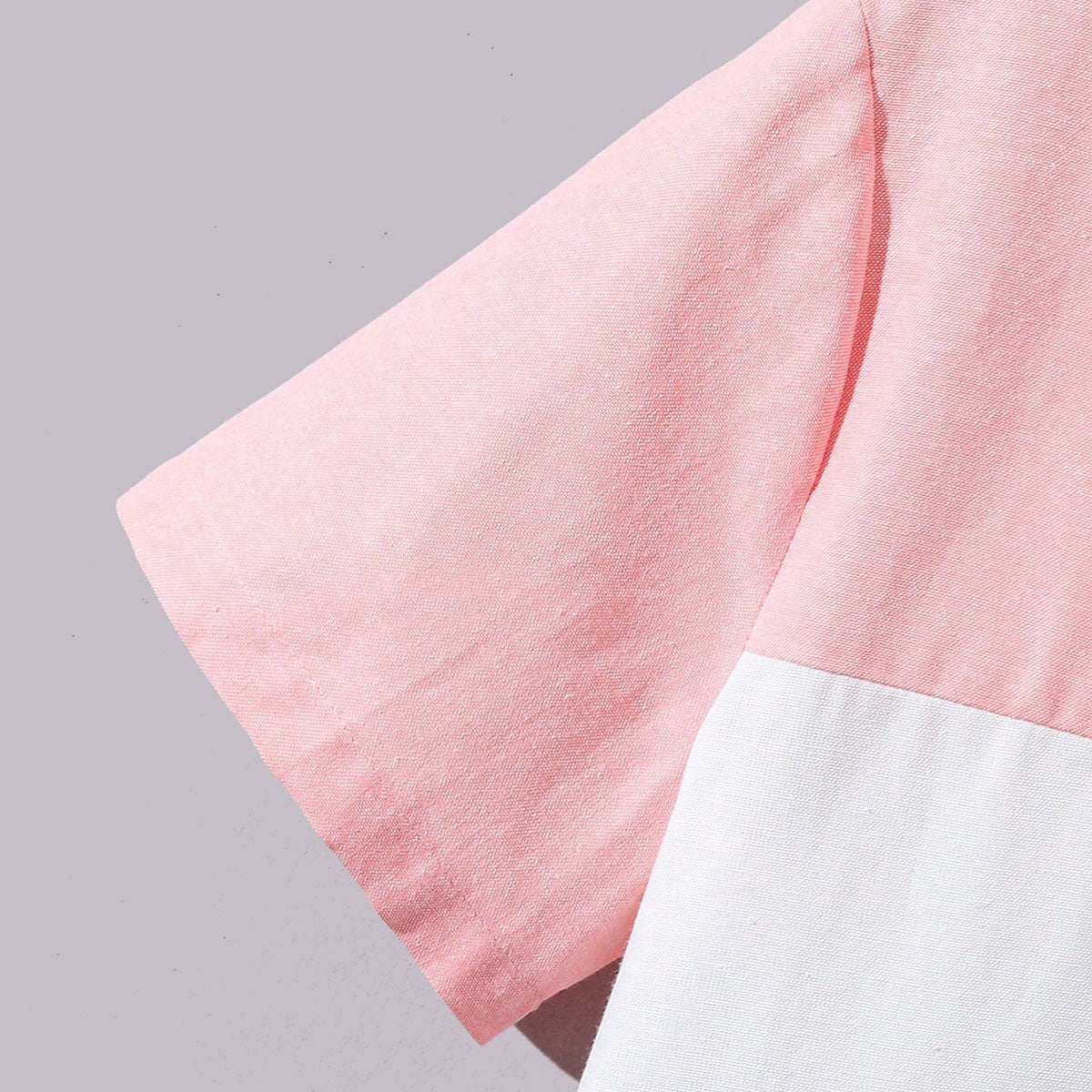 Boys Pink Short Sleeve Color-blocked Shirt Shirts