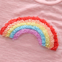 Girls Rainbow Applique Short Sleeve T-Shirt With Shorts 2 pc. Sets   