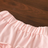 Girls Light Pink Striped Sleeveless Top With Shorts Sets 2 pc. Sets