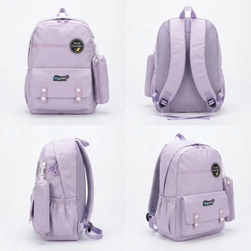 Kids Lilac Water-Resistant Medium Backpack with Pouch Trending Accessories