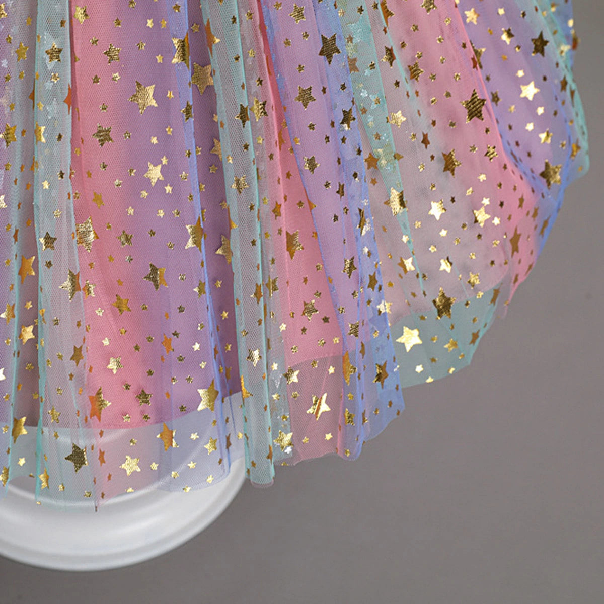 Girls Pink Star Foil Print Sleeveless Fit & Flare Party Wear Dress Party Dresses