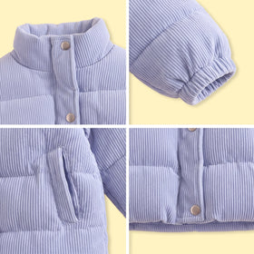 Girls Lavender Textured Long Sleeve Jacket Coats & Jackets