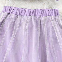 Girls Purple Sleeveless Crop Top With Embroidered Skirt Set 2 pc. Sets