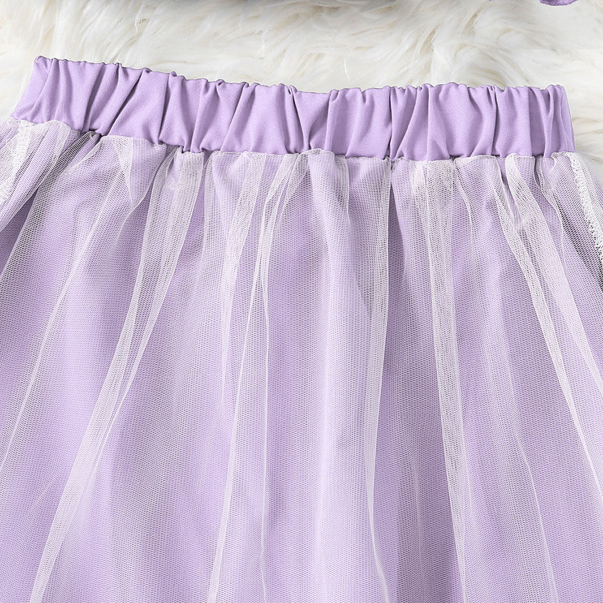 Girls Purple Sleeveless Crop Top With Embroidered Skirt Set 2 pc. Sets