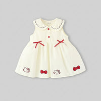 Girls Off White Hello Kitty Bow A-Line Dress Casual Dresses