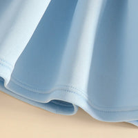 Girls Sky Blue Sleeveless Fit & Flare Party Wear Dress With Elegant Bow Detail Party Dresses