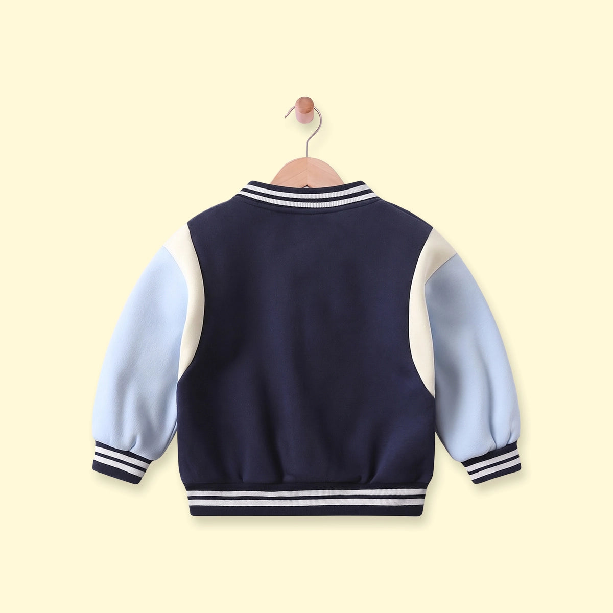 Boys Navy Blue Embroidered Long Sleeve Varsity Jacket Coats & Jackets