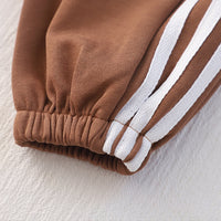 Boys Brown Solid Varsity Jacket With Printed T-Shirt & Joggers Set Sets