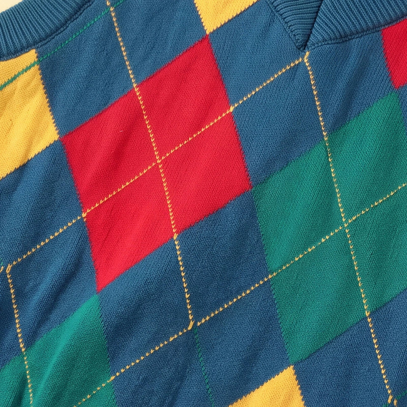 Boys Multicolour Self-Design Argyle Pattern Sweater Vest Sweaters & Cardigans