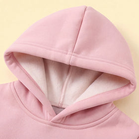Girls Pink Embroidered Regular Sweatshirt With Sleeveless Jackets, Pants & Bag Sets 4 pc. Sets