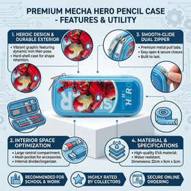 Iron Man Kids Hard Shell Pencil Case with Zipper Trending Accessories