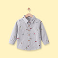 Boys Light Grey Graphic Long Sleeve Shirt Shirts Light Grey 1-2 Y
