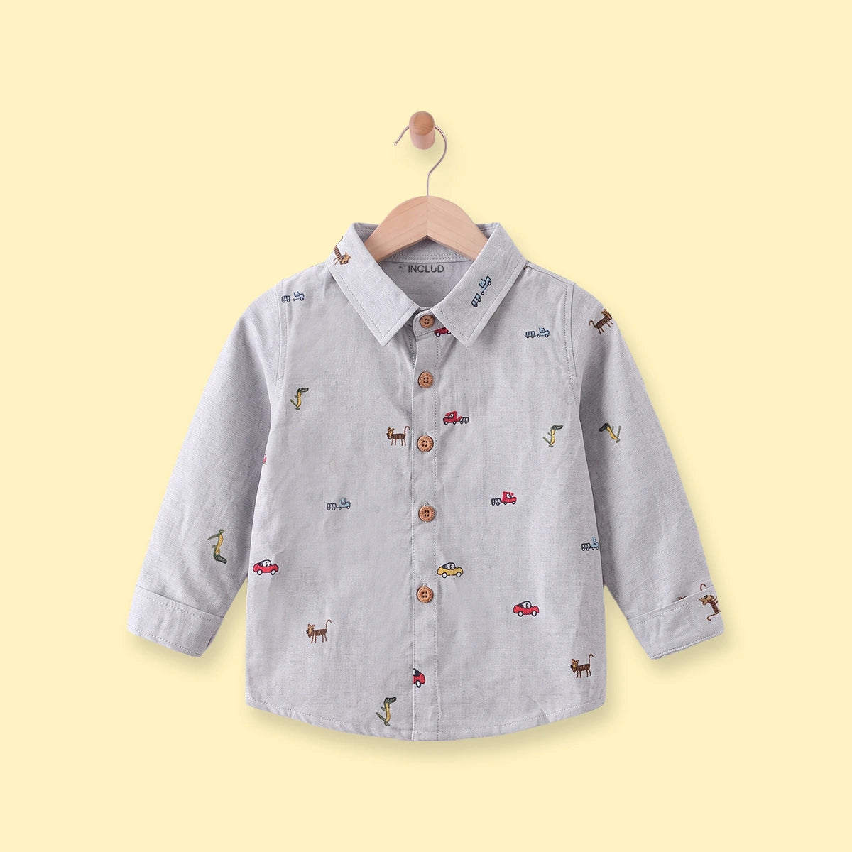 Boys Light Grey Graphic Long Sleeve Shirt Shirts Light Grey 1-2 Y