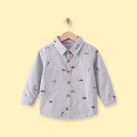 Boys Light Grey Graphic Long Sleeve Shirt Shirts Light Grey 1-2 Y