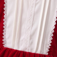 Girls Red Bow Applique Long Sleeve Fit & Flare Dress Casual Dresses