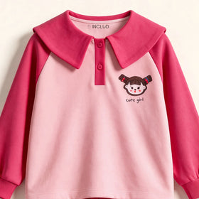 Girls Red Graphic Long Sleeve Sweatshirt With Pants Sets 2 pc. Sets