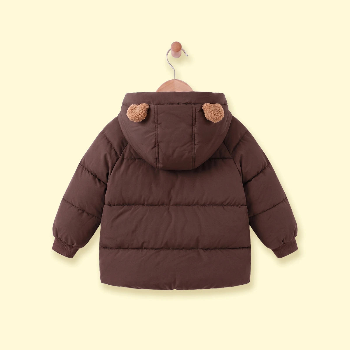 Boys Dark Brown Fur Hooded Puffer Jacket Coats & Jackets