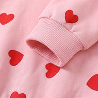 Girls Pink Heart Printed Sweatshirt & Pants Co-ord Sets Sets