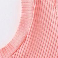 Girls Peach Ribbed Tank Top with Bow Applique Pants Sets 2 pc. Sets