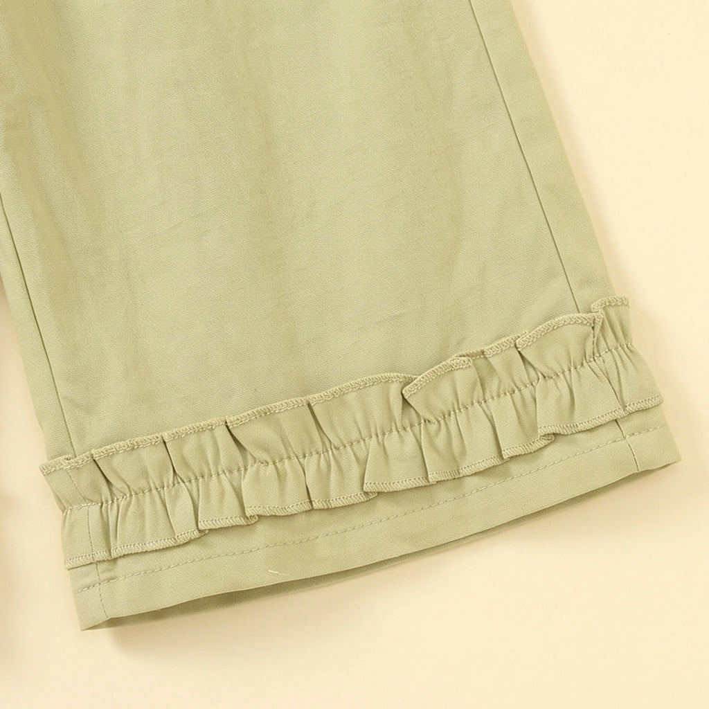 Girls Light Green Sleeveless Top With Pants Sets 2 pc. Sets