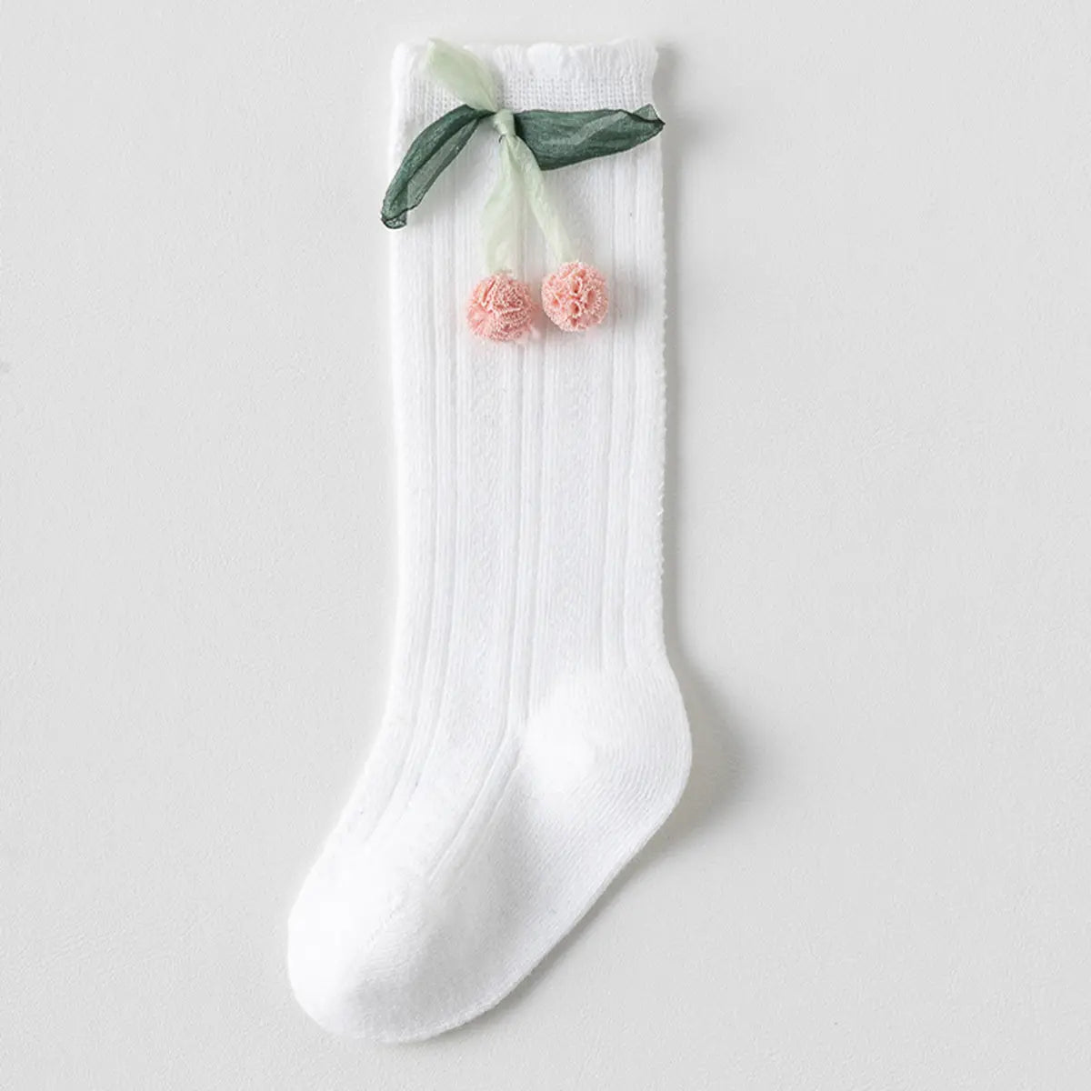 Pack of 5 Girls Multicolour Cherry Applique Calf Length Socks Socks