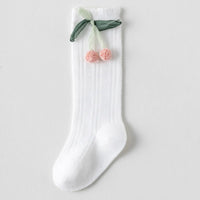 Pack of 5 Girls Multicolour Cherry Applique Calf Length Socks Socks