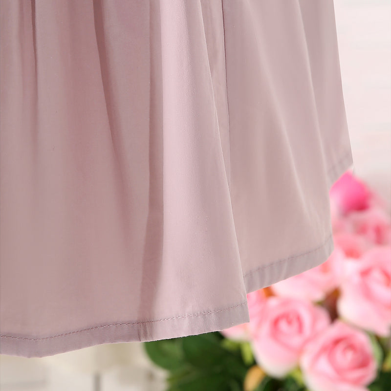 Girls Lilac Solid Summer Empire Dress Casual Dresses