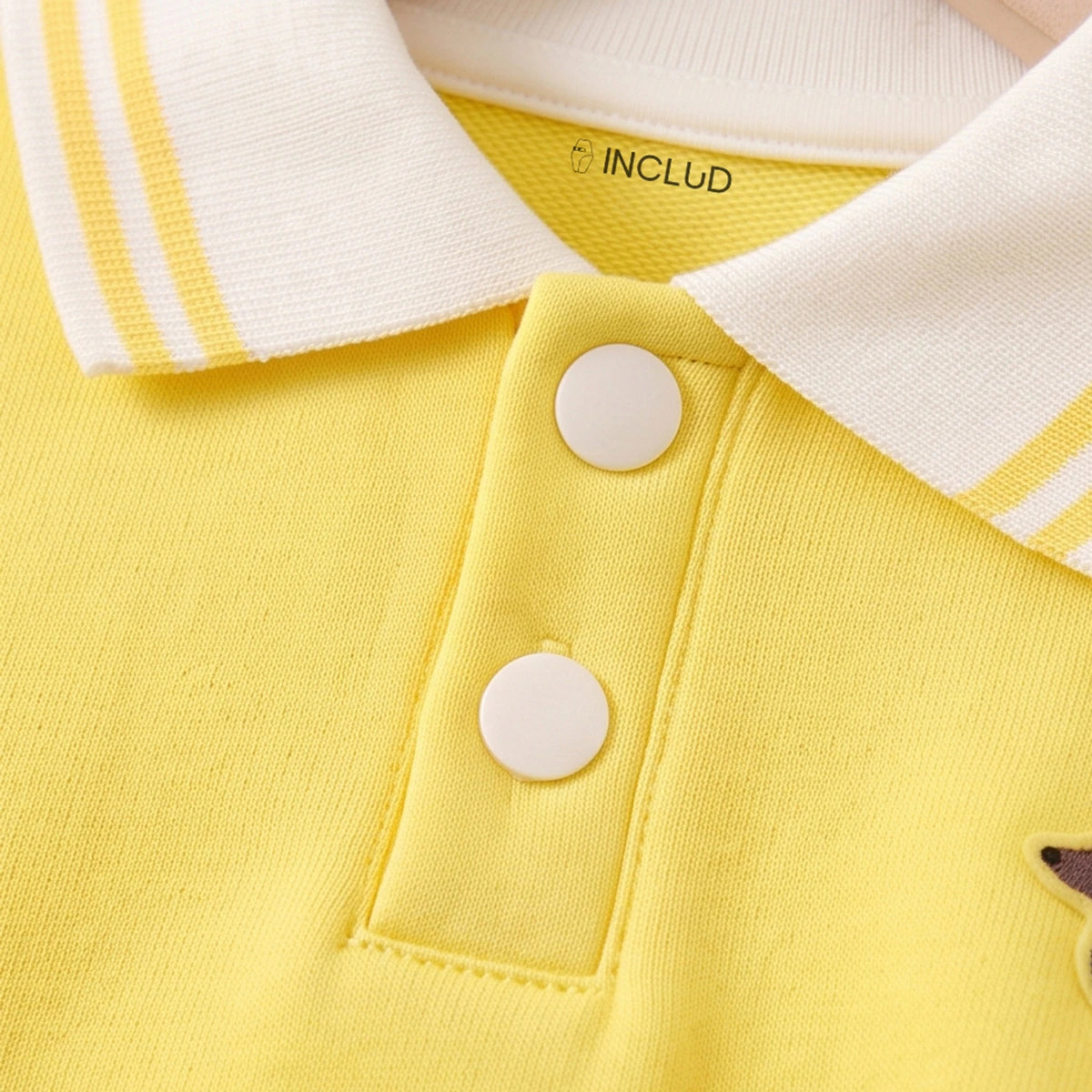 Boys Yellow Graphic Polo Sweatshirt With Denim Pants Sets Sets