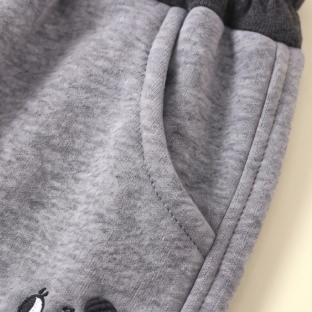Boys Grey Embroidered Jogger Joggers