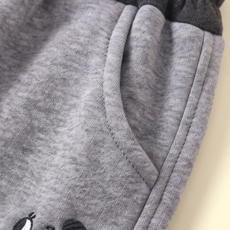 Boys Grey Embroidered Jogger Joggers