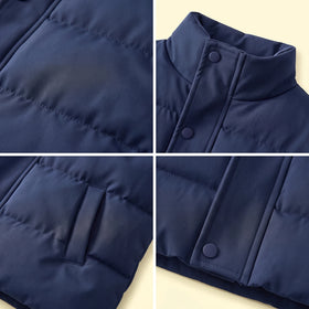 Boys Navy Blue Sleeveless Quilted Puffer Jacket Coats & Jackets