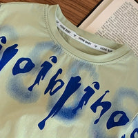 Boys Blue Abstract Print Short Sleeves T-Shirt With Cargo Shorts Set Sets